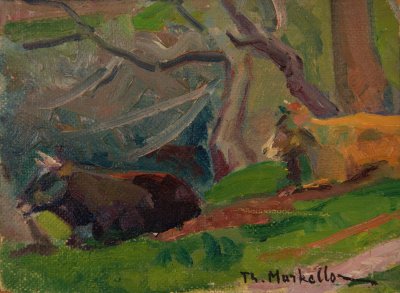 Smiles — Oil painting, Fiberboard, 16.00×22.00cm — Theodoros Markellos
